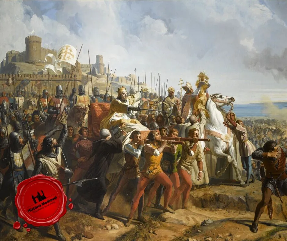 Pintura da batalha de Monte Gisardo por Charles-Philippe Larivière, c.1842 (Salas das Cruzadas, Palácio de Versailles)