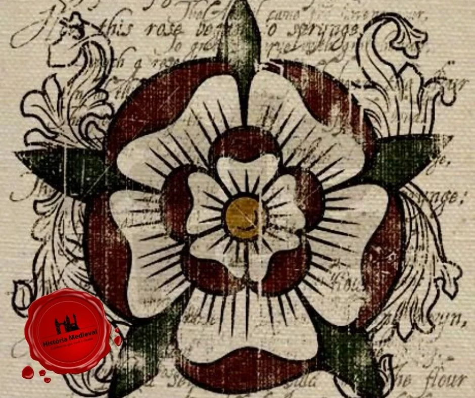 A rosa Tudor é uma combinação da rosa vermelha de Lancaster e da rosa branca de York