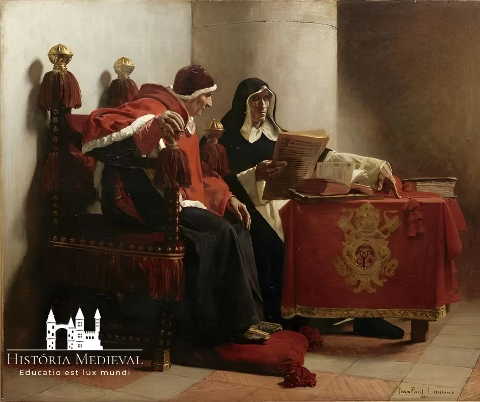 O Papa e o Inquisidor, por  Jean-Paul Laurens  (1838–1921) - (domínio público)