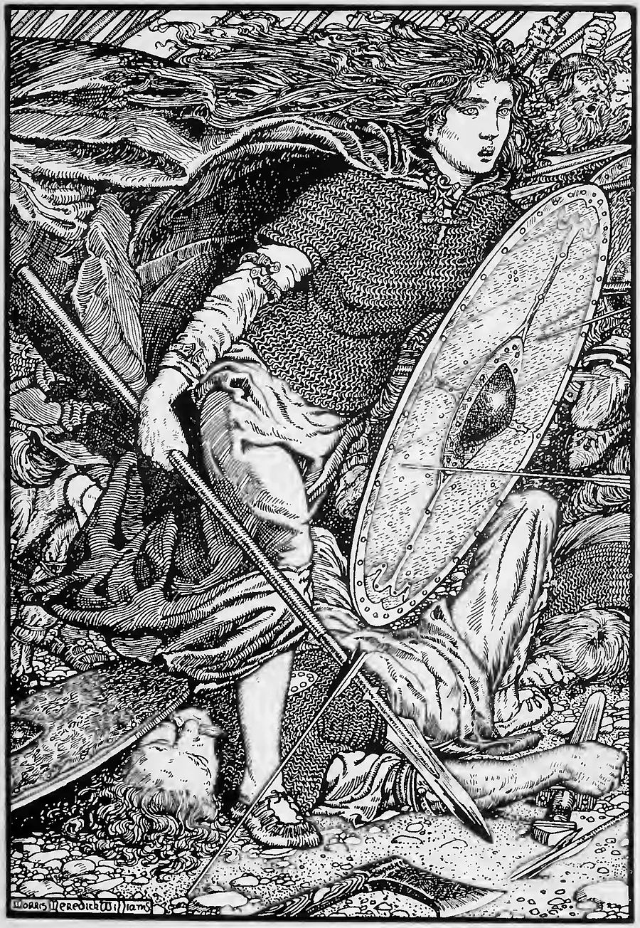 Imagem imaginária de Lagertha, litografia de Morris Meredith Williams