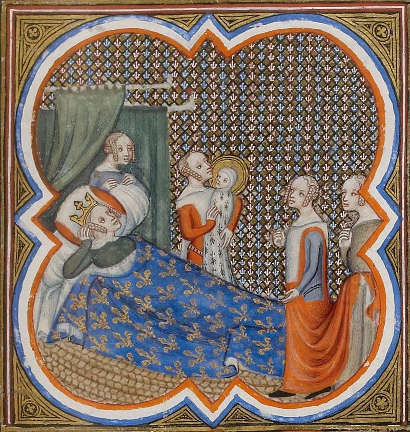Nascimento de Luis IX , Grandes Chroniques de France de Charles V