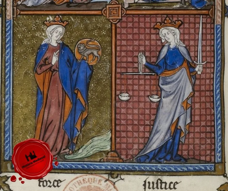 La Justicia, Somme le roi, Frère Laurent, 1295, París, Bibliothèque Mazarine, ms. 870-1, fol. 83v