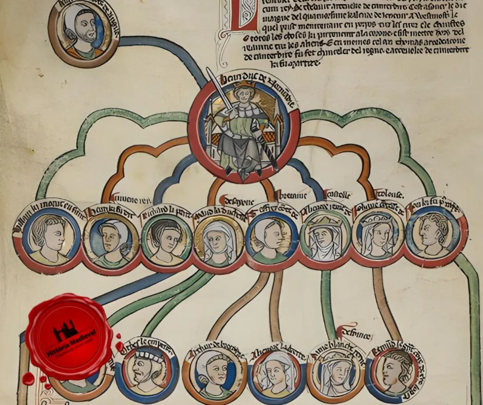 Henrique II e seus filhos da Membrana 6 do Real 14 B VI, Biblioteca Britânica