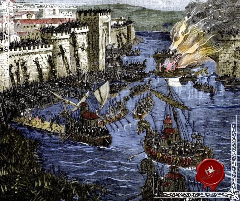 Ataque Viking em Paris em 845 - autor desconhecido